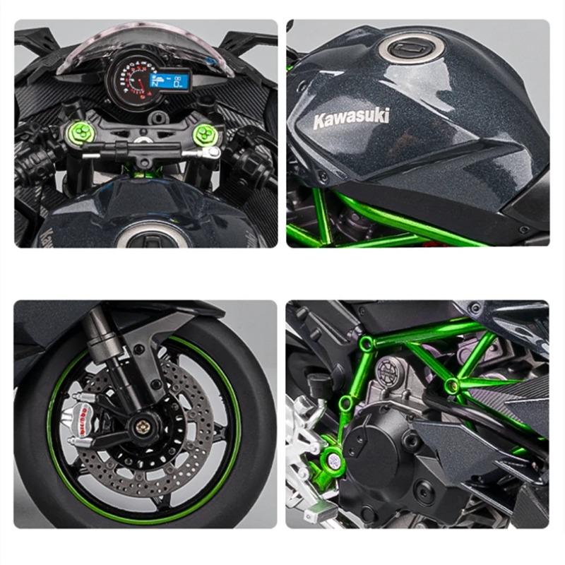 1/9 KAWASAKI H2R Alloy Racing Motorcycle Diecasts Street Motorcycle Model Simulation Sound and Light Collection Childrens Gifts