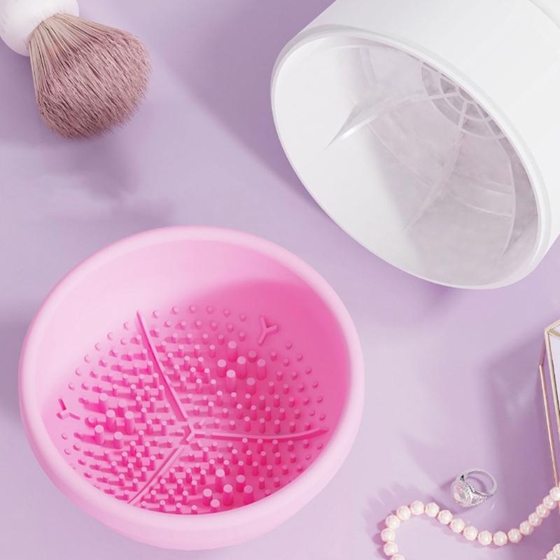 Rechargeable Cosmetic Brush Washer Portable Silicone Cup With 800mAh Battery For Efficient Quiet Cleaning