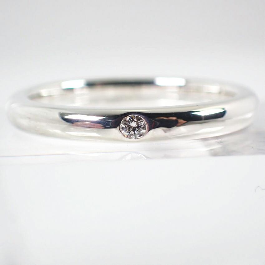 [Pre-owned] TIFFANY 925 Diamond Stacking Band Ring / Size 12 / J60-4