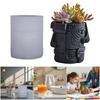 Detailed Silicone Face Planter Mold For Crafting Resin Cement Crafts And Artistic Trim Gifts