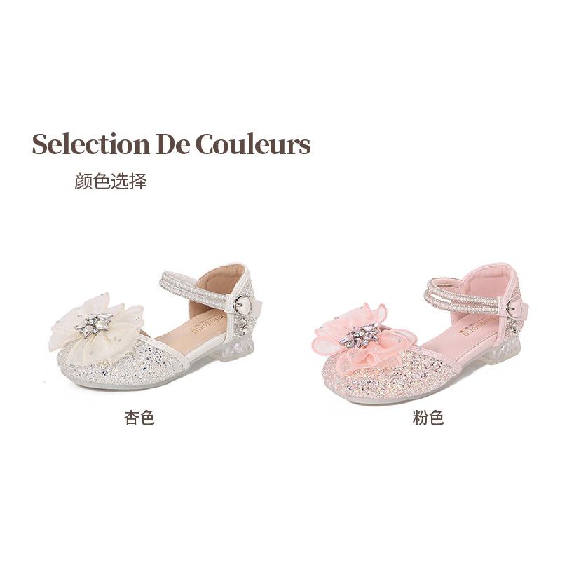 Girls' Sandals silver High Heels Summer New Transparent Soft Sole Bow Girls' Princess Shoes Women's Leather Shoes