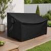 600D Fabric Patio Loveseat Cover with Rain and Debris Barrier, Bottom Cord Closure, 2 Side Fasteners, and Storage Pocket