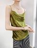 Women's Multicolor Satin Drape Camisole - Elegant Loose Fit with an Acetate Inner Layer