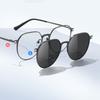 Classic Round Myopia Sunglasses Men Anti Blue Light Polarized Magnetic Clip Glasses Anti-glare Driving Shades UV400 Oculos De