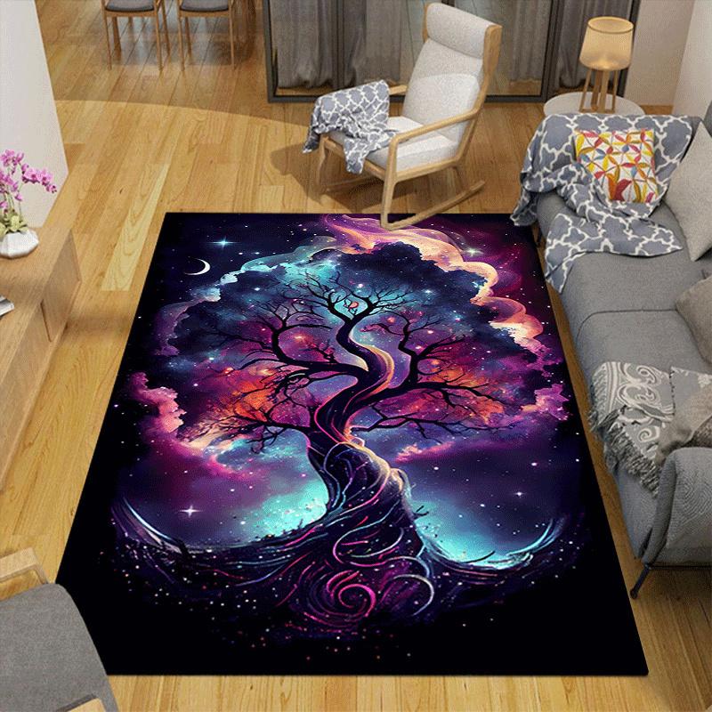 1pc Tree of Life Print, Design Indoor Area Rug - Soft, Anti-Slip, and Durable Gaming Room Decor for Bedroom, Living Room