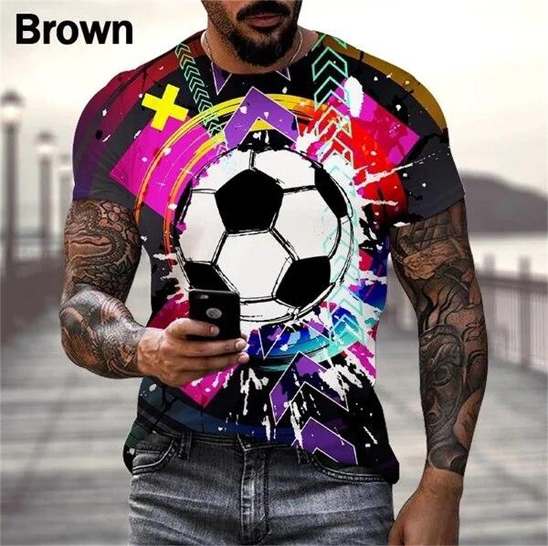 Football 3D Graphic T-Shirts Mens Womens Summer Fashion Street Hiphop TShirts Kids Funny Casual O Neck Short Sleeve Tee Tops