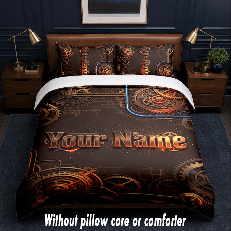 Other Similar Designs Theme Custom Text Or Name 3Pcs Bedding Set,1 Flat Sheet & 2 Pillowcases Personalized Home Bedding