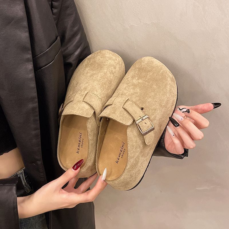 Thick-Soled Inner Height-Increasing Birkenstocks For Women, Small People In Spring And Summer, One Pedal Bag Head And Half Slippers, And Women'S Shoes