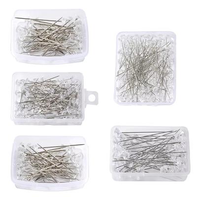 Fenrry 100Pcs/Box Diamond Pins Crystal Head Corsage Sewing Pins Straight Pins for Dressmaking Party Decorations with Plastic Box