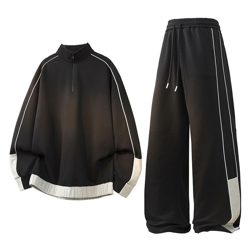 Men's 2025 Spring/Autumn Sports Suit: Trendy Zipper Hoodie & Long Pants Set