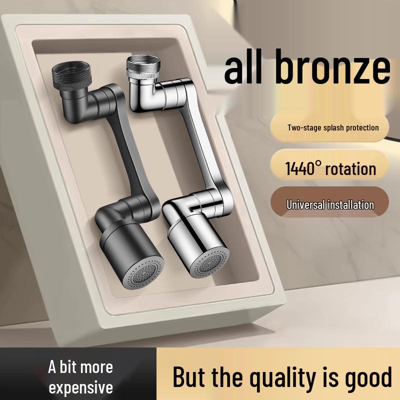 All-Copper Universal Rotating Faucet for Washbasins and Kitchens