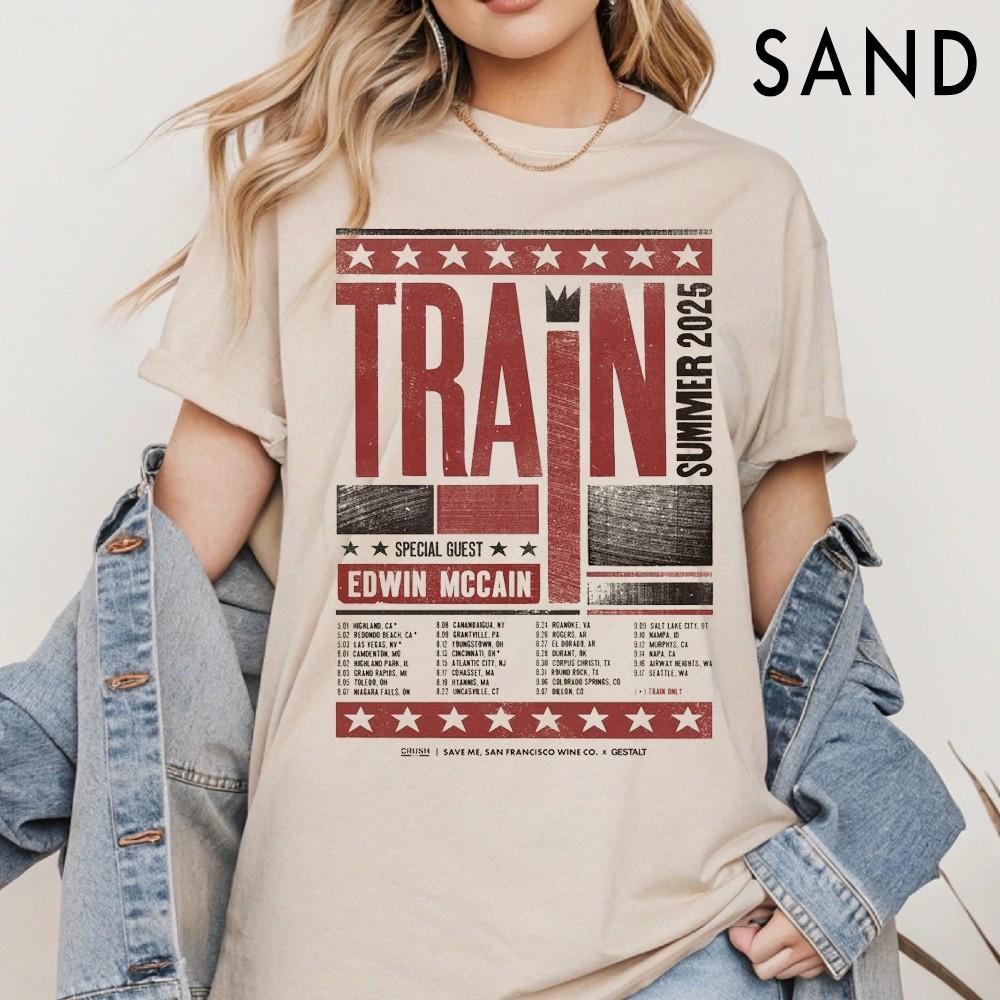 New Train band tour2025 MenBlack S-235XL Tee20D910 Unisex T-Shirt S