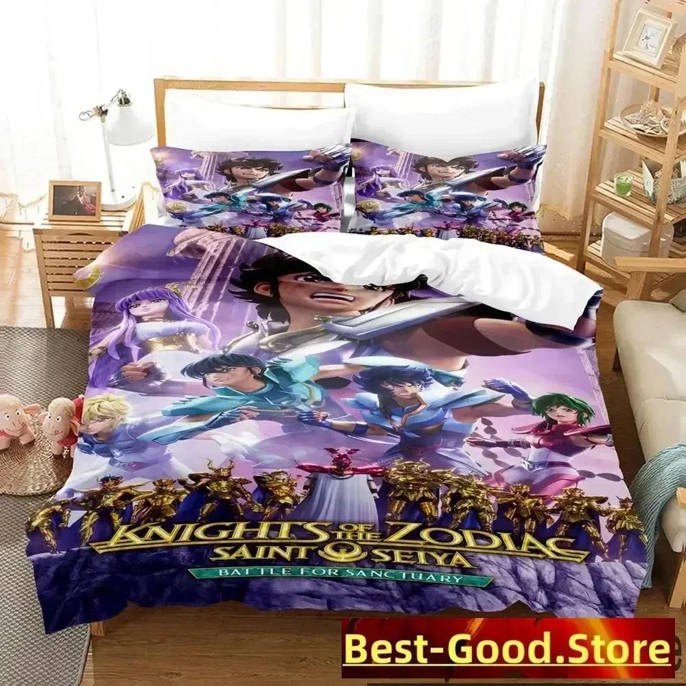 3D Print Anime Saint Seiya Bedding Set Duvet Cover Sheet Printed Bed Set Pillowcase Bed Full Queen King Size Comforter Bedroom