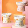 Food Dispenser Ceramic Cat Bowl Cute Creative Dog Food Feeding Basin Non-slip Anti Tipping Pet Drinking Feeder Neck Protection