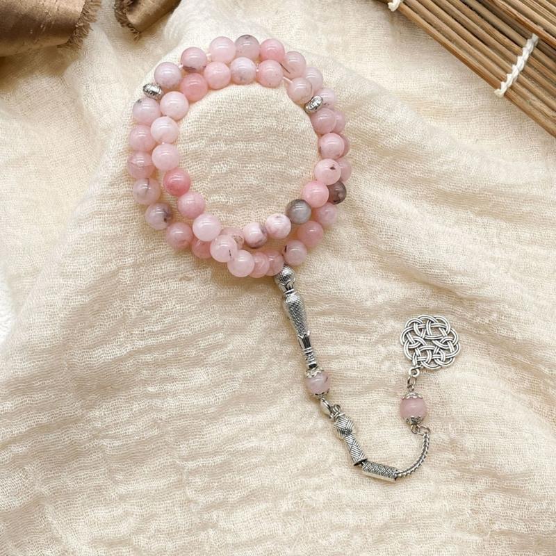 Handmade Glass Bead Bracelet With 45 Simulated Jades Beads Hui Cultural Pattern Portable Daily Jewelry