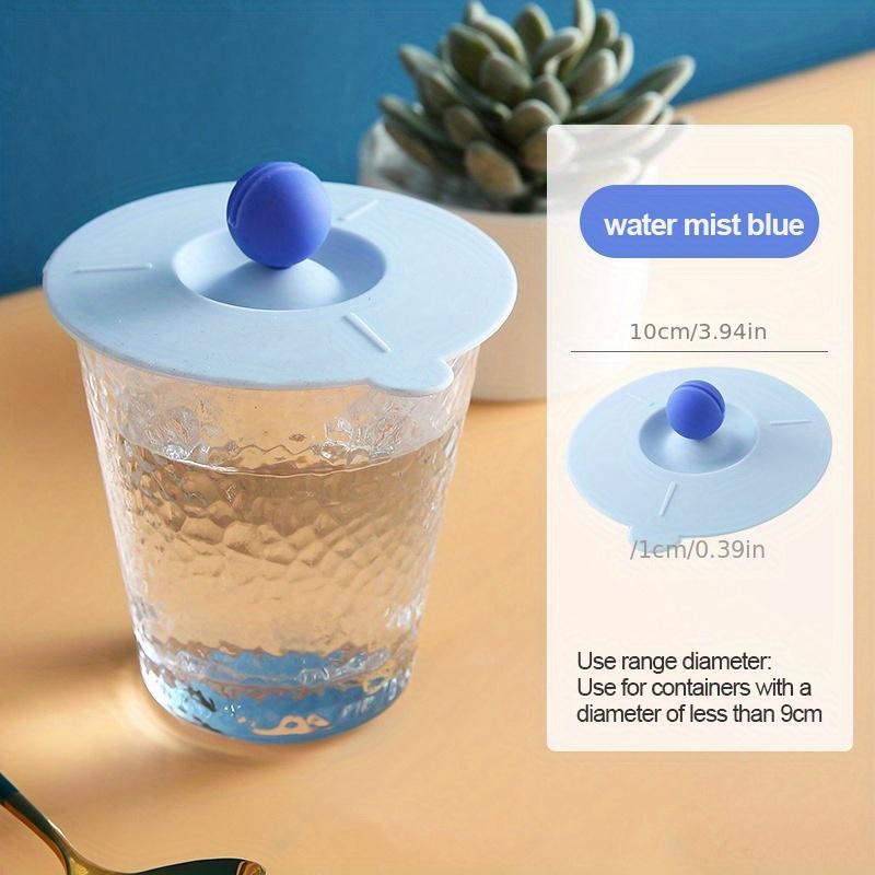 Round Heat-Resistant Lid Cup Cover Non-toxic Silicone Universal Water Cup Lid Anti-dust Coffee Mug Sealed Cap with Spoon Holder
