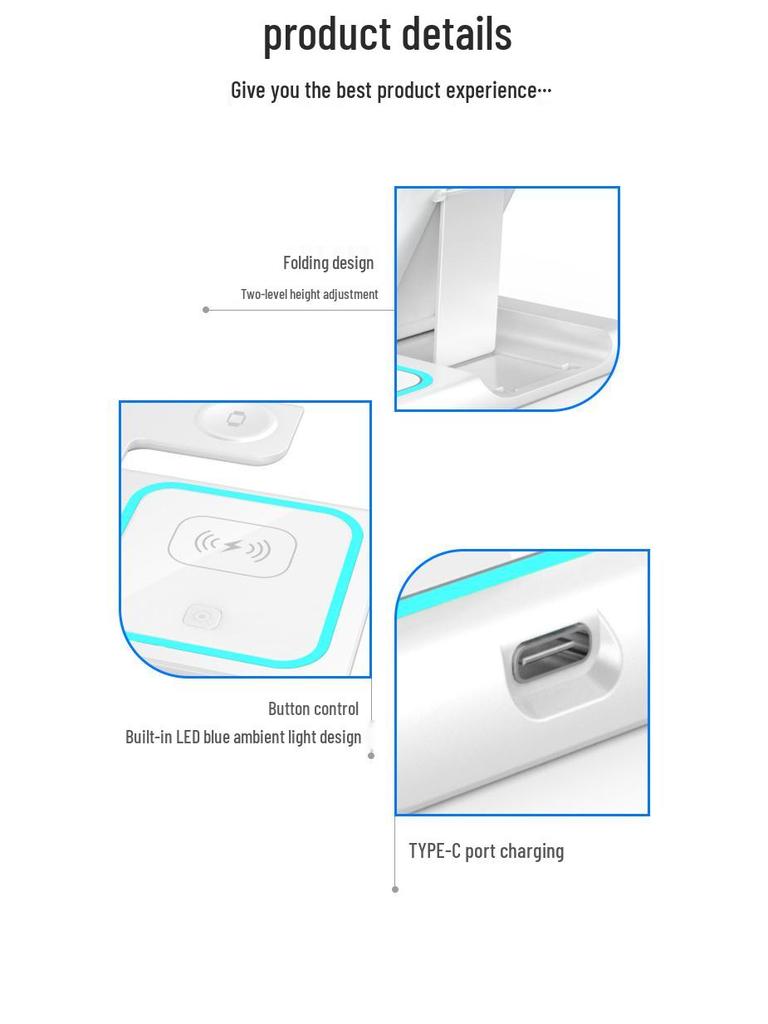 Cross-border Wireless Charger for Apple Mobile Devices: Stand, Vertical, Three-in-One Fast Charging