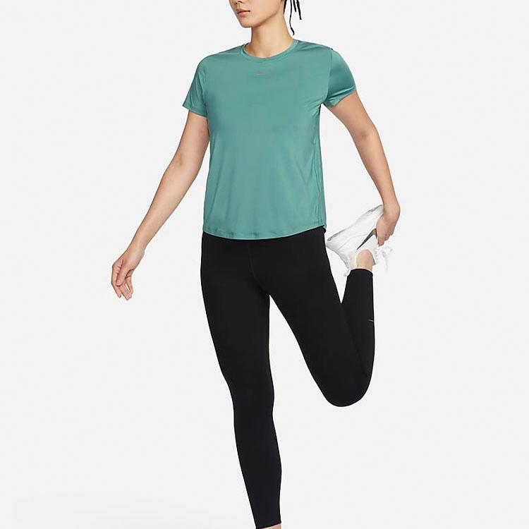 Nike One Classic Dri-FIT Solid Logo Quick-Dry Classic Round Neck Short Sleeve T-Shirt Women Tops Coastal-Blue FN2799-361