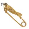 Durable Metal Brooch Fish Head Pin Three-Dimensional Piranha Design Smooth