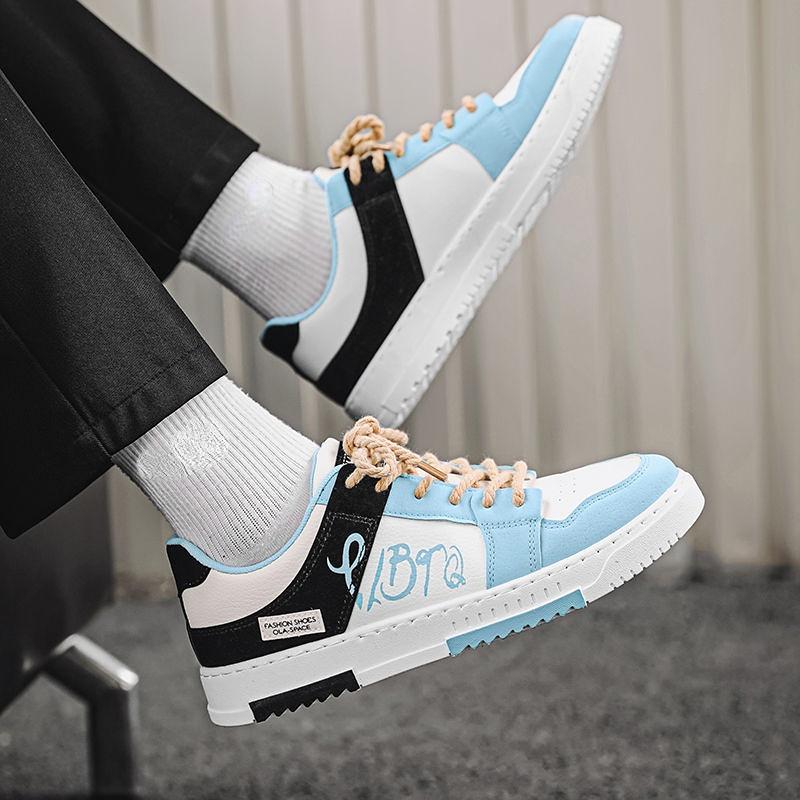 Personalised Lace-up Skate Shoes Men's Trend Low Top Leisure Sports Shoes Teen Net Celebrity Niche Training Shoes