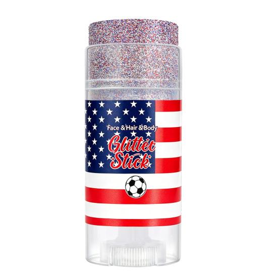 Patriotic Red White and Blue Body Glitter Stick, 4th of July Accessories for Women Kids, Sparkling Face Hair Glitter for 4th of July Outfits, H