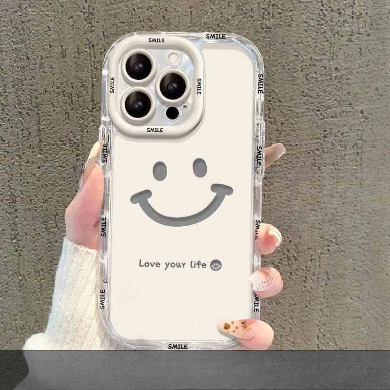 Cartoon Funny Coal Balls Suitable for Apple 16promax Mobile Phone Case IPhone 14 Mirror Cream 13/12/11