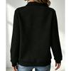 Casual Women S Loose Fit Long Sleeve Half Zip Polo Neck Solid Color Sweatshirt