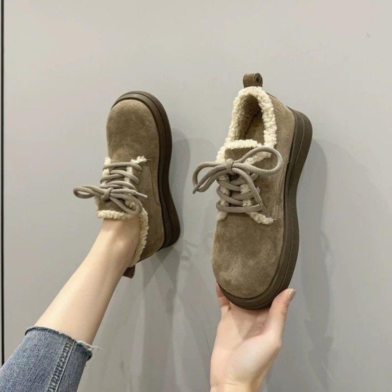 Women's New Cotton Shoes, Retro Style, Thick Sole, Padded Soft Sole, Flat Heel