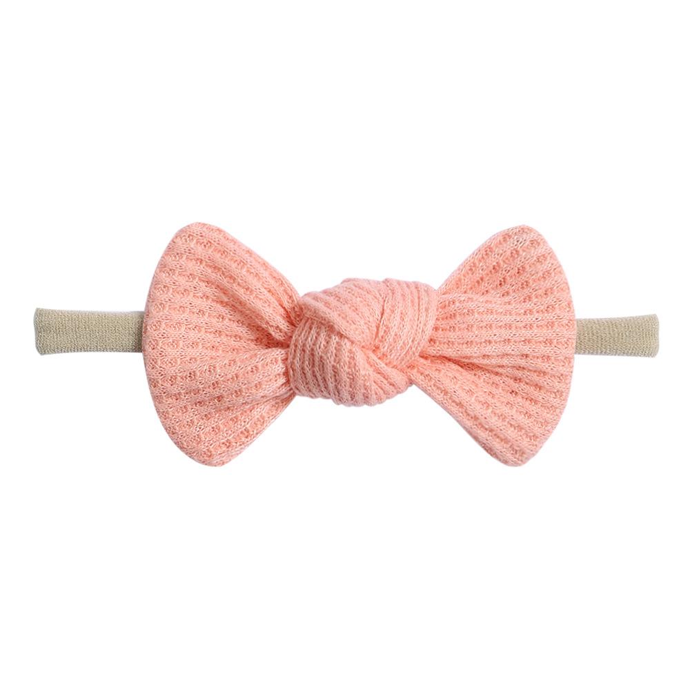 Tie Children'S Bow Headband Solid Color Knitted Waffle Baby Baby Headband Hair Accessories 2526