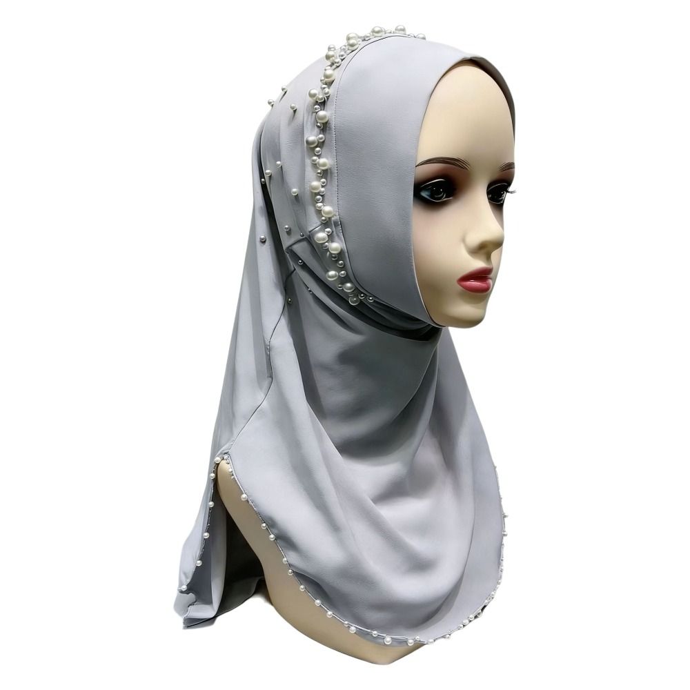 Elastic Fit Women Turban Cap Pull On Pull On Head Wrap Gift Idea Beaded Hijab Scarf  Muslim Women