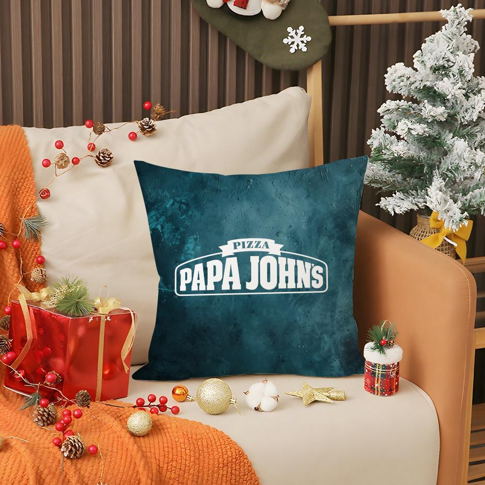 Federa per Cuscino con Logo Papa John's Art Decorazione Divano Soggiorno Federa per Cuscino Semplice per la Casa Stampata Lusso Leggero