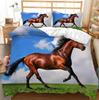 3D Animal Printed Duvet Cover Set Domineering Galloping Horse Bedding Set Soft 2/3pcs Microfiber Quilt Covers with Pillowcase