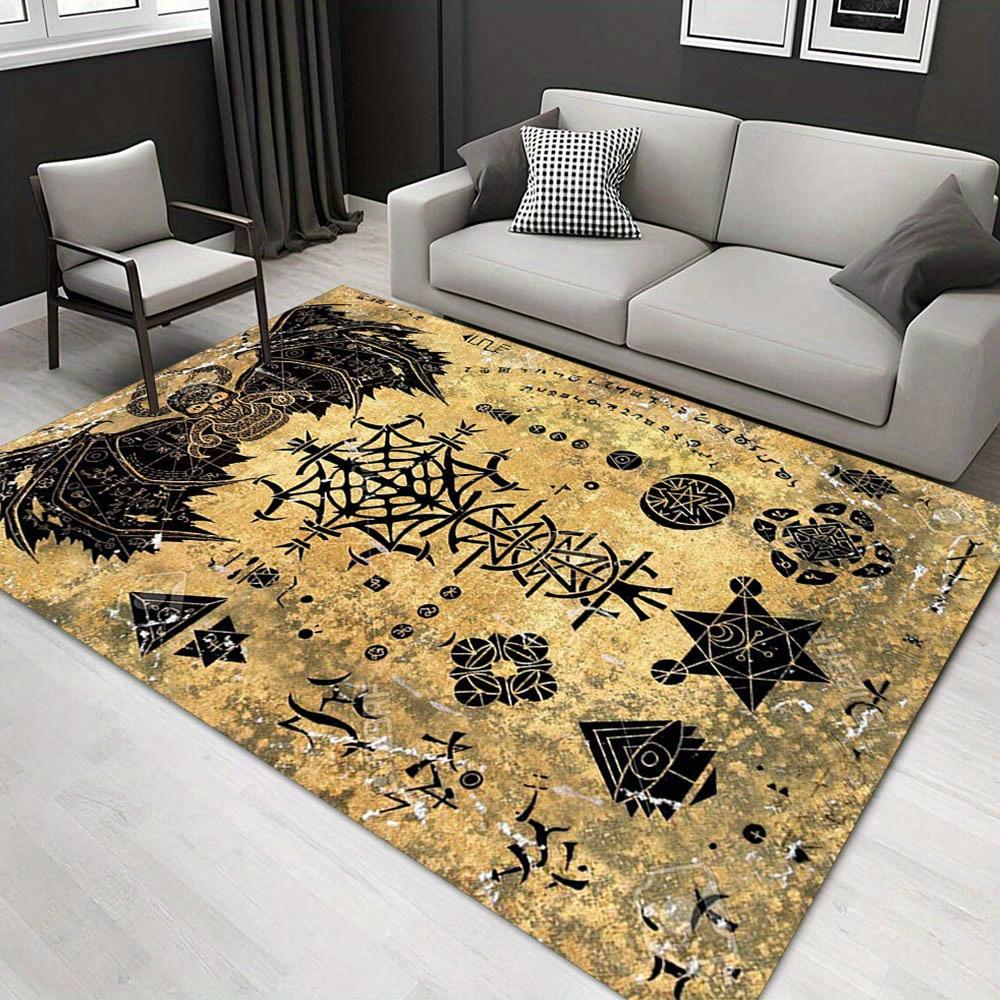 

1pc 1424951267Pattern Carpet, Area Rug For Living Room Bedroom Room Bed Chair Laundry Entryway Corridor Yard Non-slip Outdoor Camping Rug Fl 60cm by 90cm