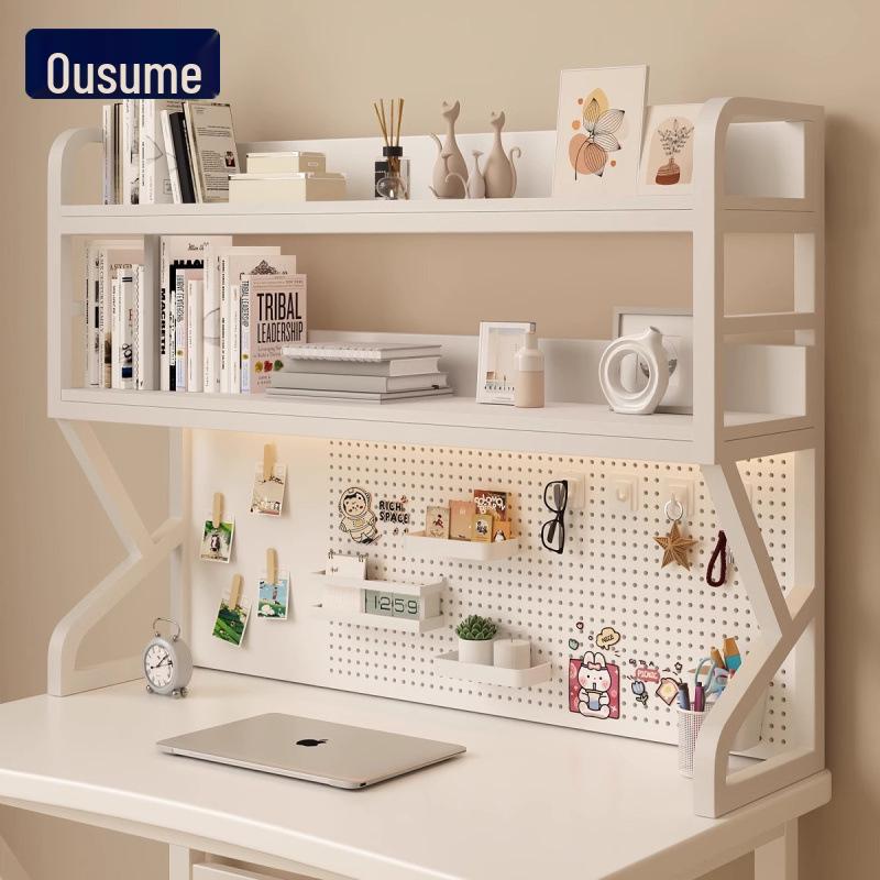 Multifunctional Student Desk Organizer: Multi-Layer Bookshelf & Pegboard