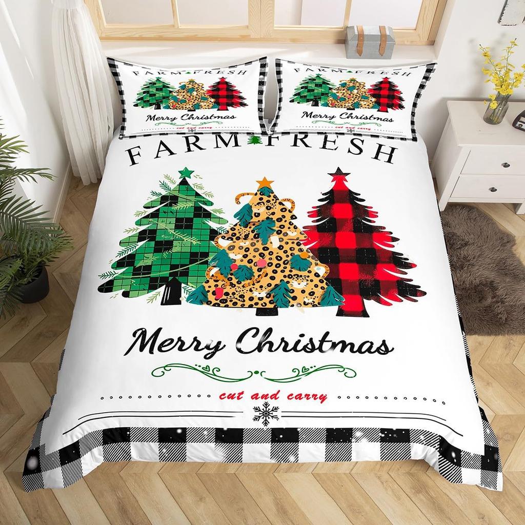 Christmas Snowman Down Comforter Set Bedding Set 3-piece Duvet Cover Set