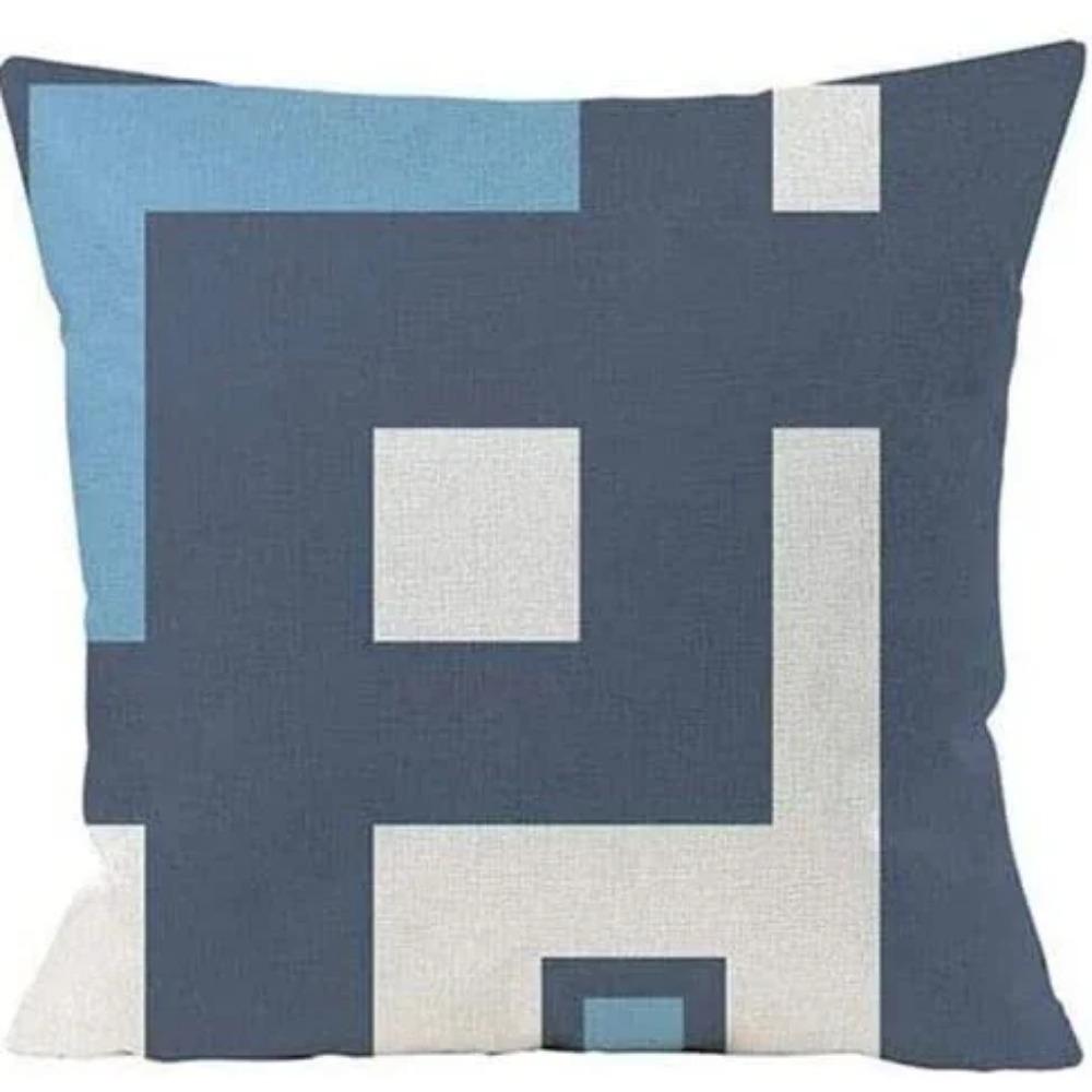 

Современная синяя геометрическая наволочка для подушки для автомобиля, гостиной, дивана, спальни, домашнего декора 66x66cm белый