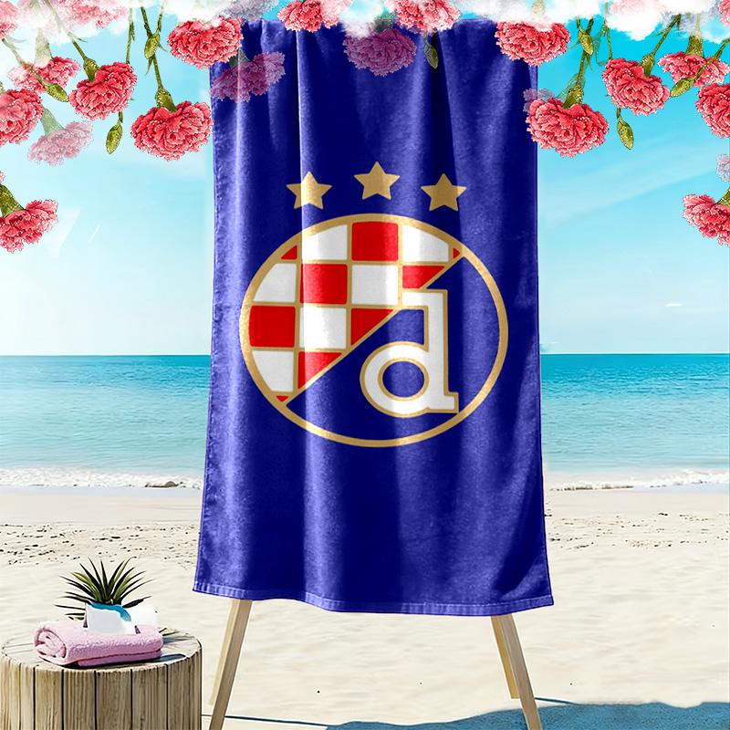 Dinamo Zagreb 2D Flat Print Beach Towel, Large Soft Quick Dry Towel for Beach Camping Swimming