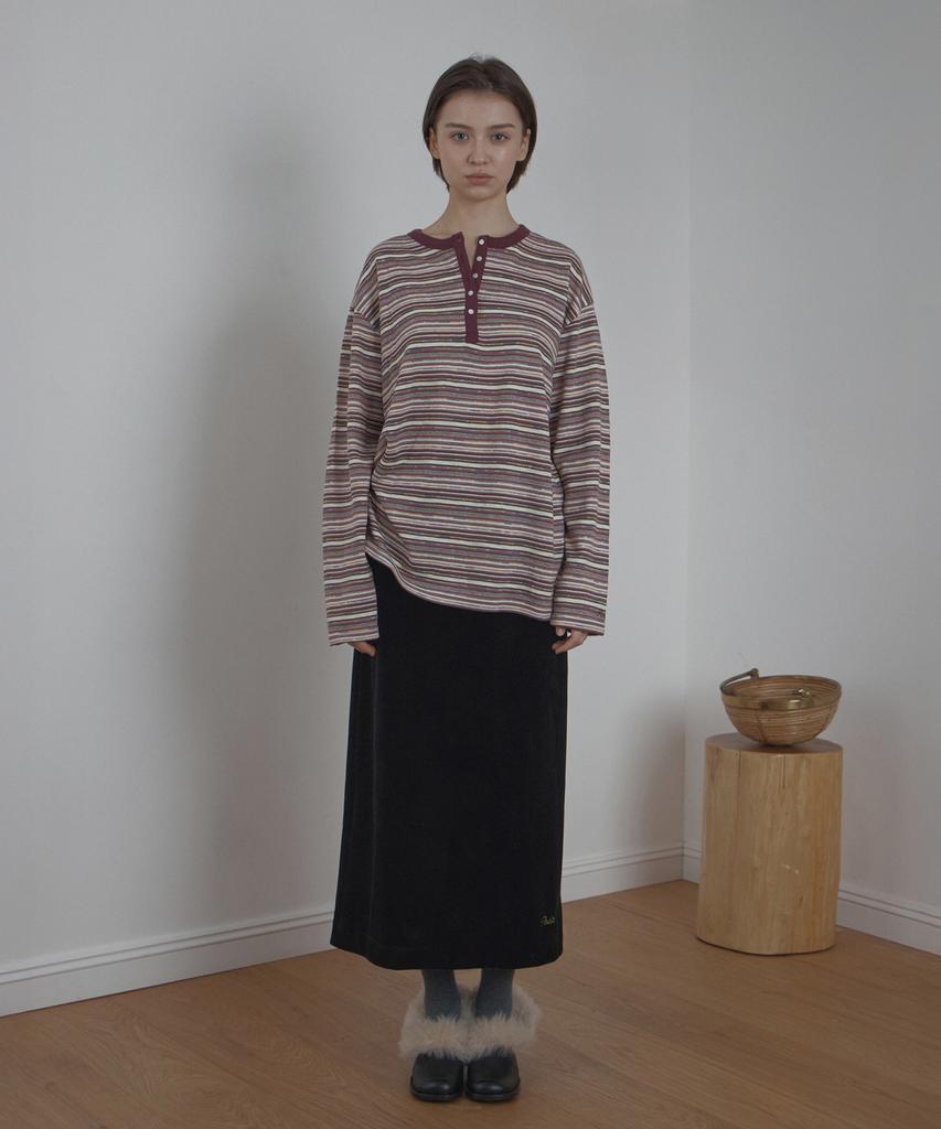 Poeteuseoul Velor Long Skirt_Black