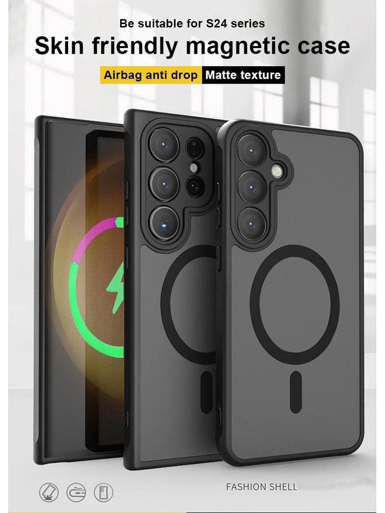 Magnetic Frosted Oil-Feel Phone Case for Samsung Galaxy S25/S24 Ultra/S22 Plus