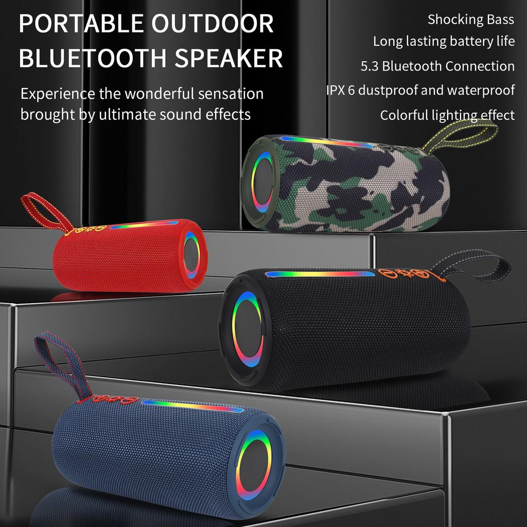 Bluetooth Speaker Portable Outdoor Portable Bass RGB Light Wireless Audio Wholesale