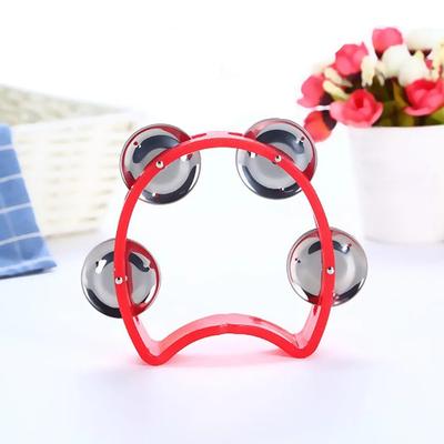 1 buc Tamburină de percuție din plastic pentru adulți Tamburină de mână Instrument muzical 4 clopoței pe ABS Tamburină Instrument muzical de ritm