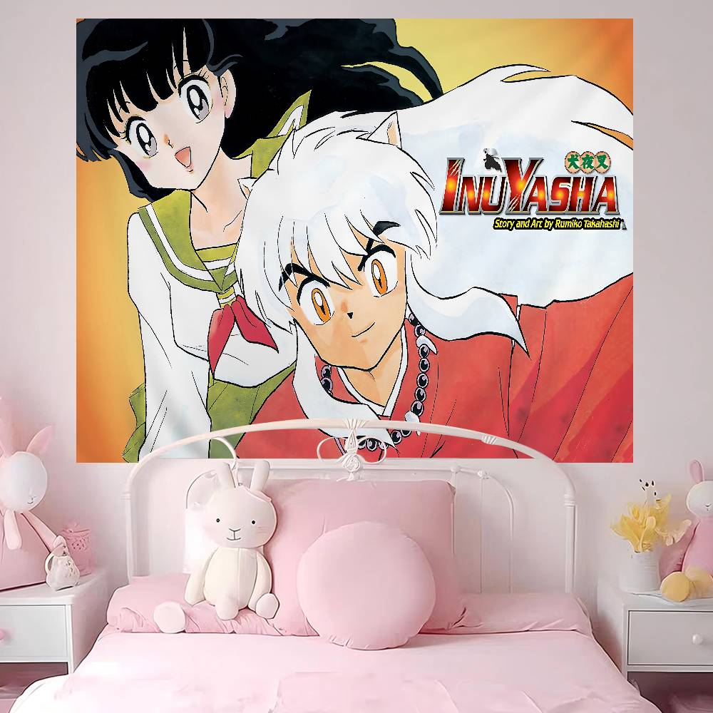 Japanese Anime Inuyasha Anime Tapestry Hanging Tarot Hippie Wall Rugs Dorm Wall Hanging Sheets