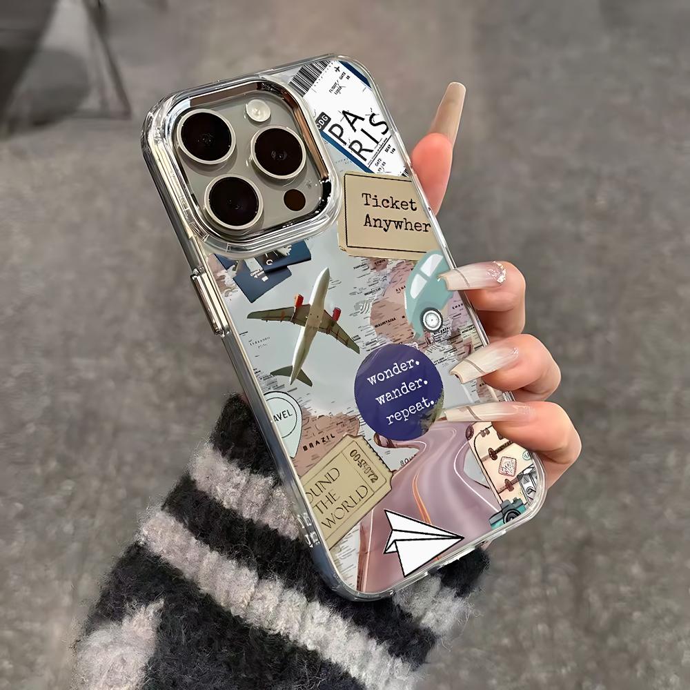 Aircraft Route Design Phone Case For Iphone 17 17E 16E 13 Plus 15 Pro Max 14 16 11 12 Reinforced Corner Anti-Drop Shell Coque