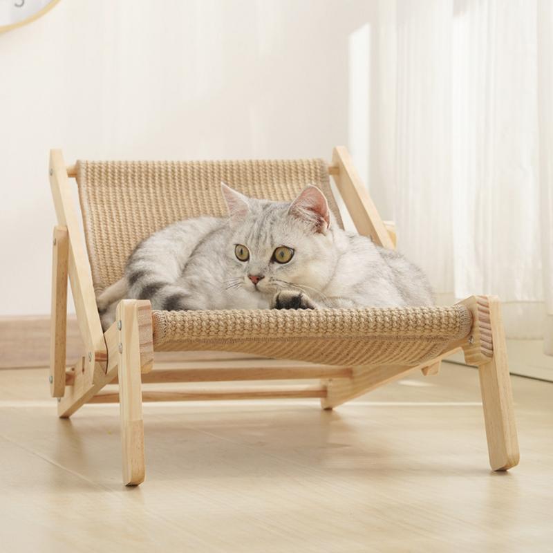 Sisal Cat Scratcher Bed For Indoor Cats Hammock for Scratching Pad Cat Chair Nartural Sisal Scratch Post Adjustable Removable