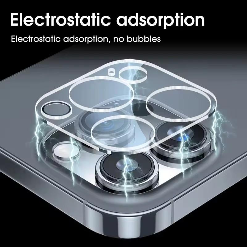 For iPhone 15 Pro/iPhone 15 Pro Max Camera Lens Protector WANLONFENG Full Coverage HD Clear Lens Film with Cleaning Cloth