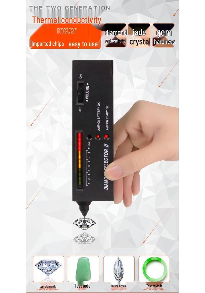 Jade and Gemstone Hardness Tester - Drill Bit Thermal Conductivity Meter for Crystal, Jadeite, Agate, and Diamond Identification