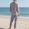 Spring and Summer Men's Linen Button Long Sleeved Shirt and Pants Set, Fashionable, Casual,  Breathable, Quick Drying 2-Pic Set