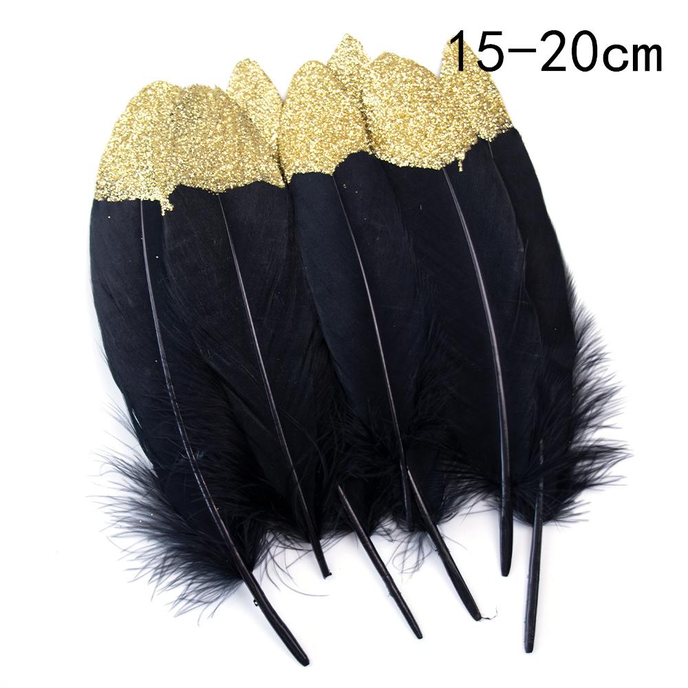 Black Gold Natural Goose Feathers For Needlework Dream Catcher Feather Crafts Jewelry Accessories Diy Decoration