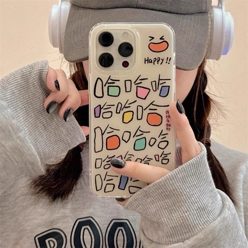 Graffiti haha double-layer white printing is suitable for Apple 11 mobile phone case 11 11 11 new 11promax.