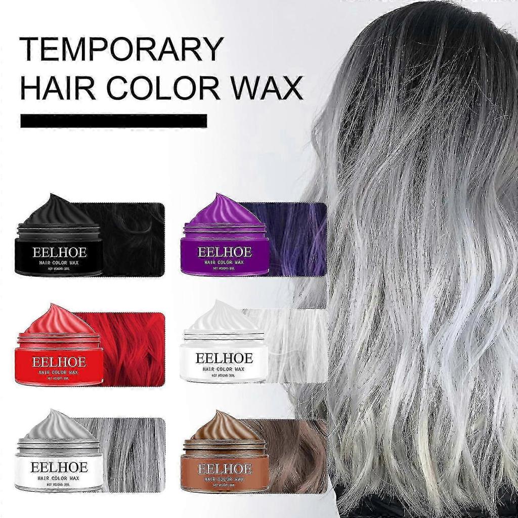 Eelhoe Granny Gray Colorful Hair Wax Hair Mud Long-lasting Styling Natural Fluffy Color Disposable Dyed Hair Wax
